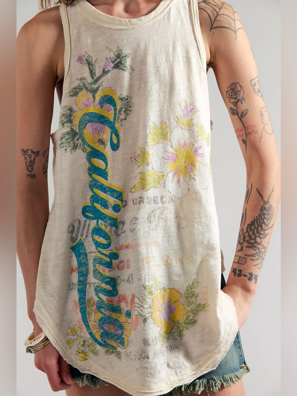 NWT! Free People We The Free Rosie Graphic Tank Sz XS/S/M - Picture 2 of 4